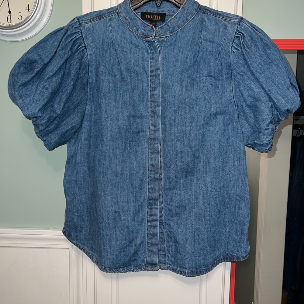 Truth by Republic Denim Puff Sleeve Top | Women’s Large | 100% Cotton